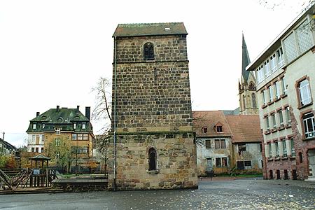Der Alte Turm in Dudweiler. Ansicht von Nord nach Süd