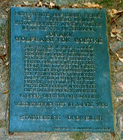 Brennender Berg in Dudweiler. Neue Goethe-Gedenktafel aus dem Jahre 1980.
