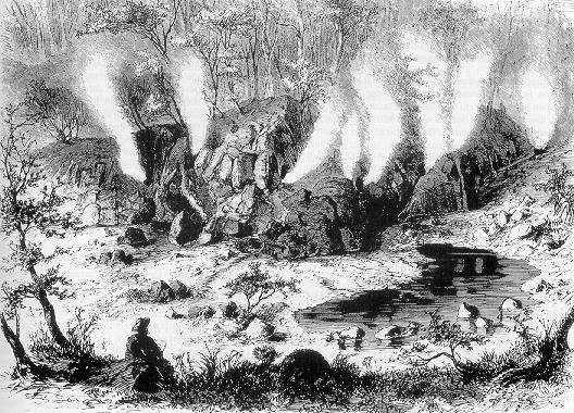 Der Brennende Berg in Dudweiler. Nach einer Zeichnung von G. Arnold