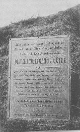 Brennender Berg in Dudweiler. Altee Goethe-Gedenktafel aus dem Jahre 1908.